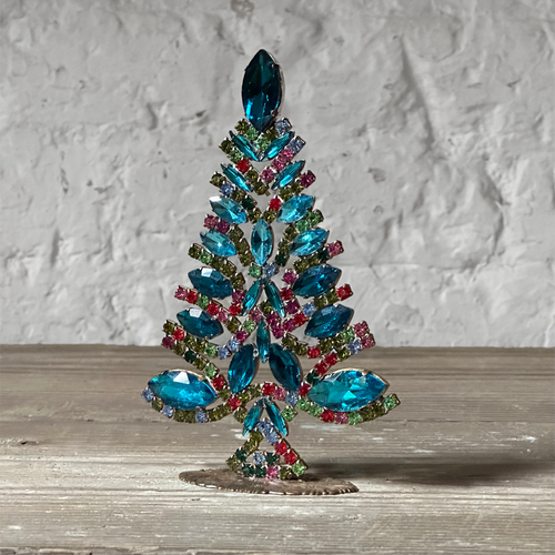 Nostalgic Jeweled Navette Blue Crystal Tree