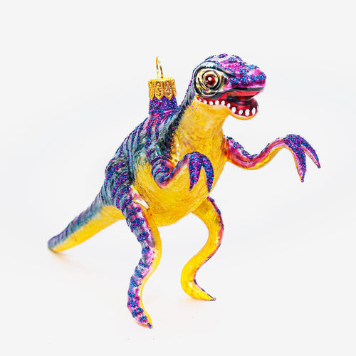 Purple & Yellow T-Rex Ornament