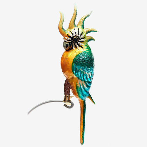 Green & Yellow Multicolor Bird Clip-On Ornament