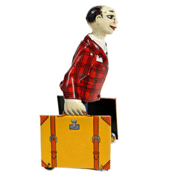 Limited Edition Wind-Up Tin Gentleman with Suitcases