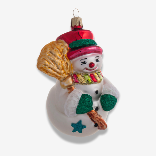 Snowman with Broom Ornament