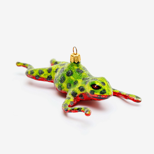 Red & Green Swimming Frog Ornament