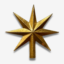 Small 7 Point Antique Gold Star Tree Topper