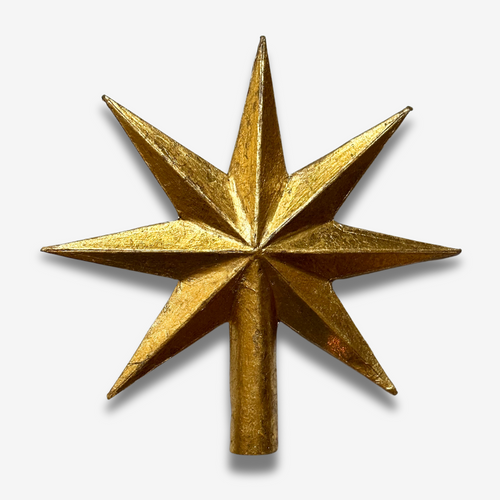 Small 7 Point Antique Gold Star Tree Topper