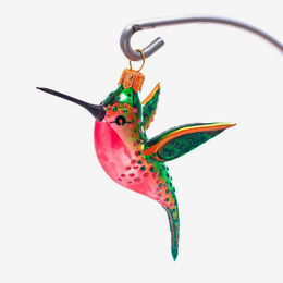 Pink & Green Hummingbird Ornament