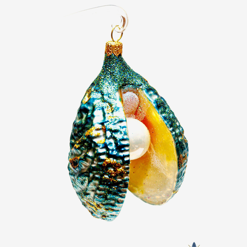 Blue and Yellow Clam Ornament