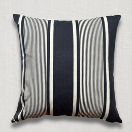 19th Century French Blue & White Ticking Pillow (#108)