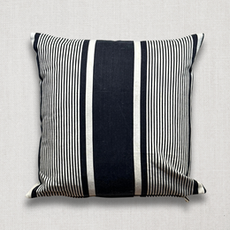 19th Century French Blue & White Ticking Pillow (#109)