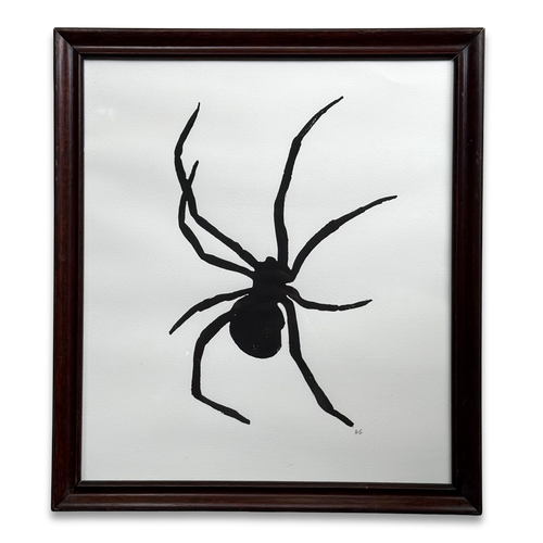 Hugo Guinness "Spider" Linocut in a Vintage Frame