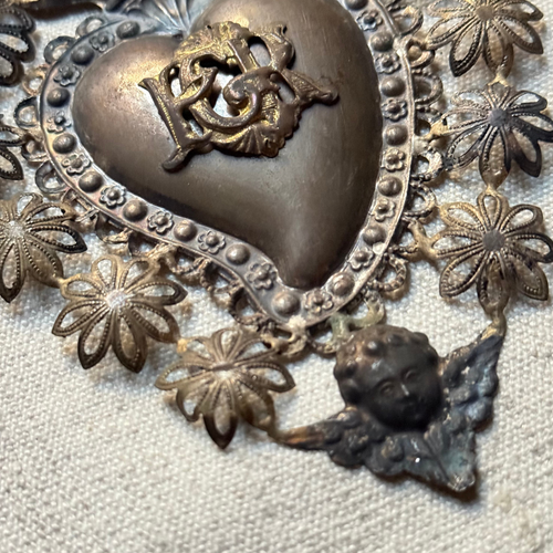19th Century Italian Ex-Voto Sacred Silver Heart (No. 5)