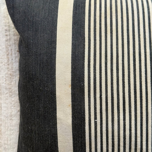 Custom 19th-century Small French Ticking Pillow (#36)
