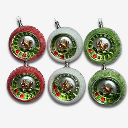 Set of 6 Squirrel Reflector Ornaments