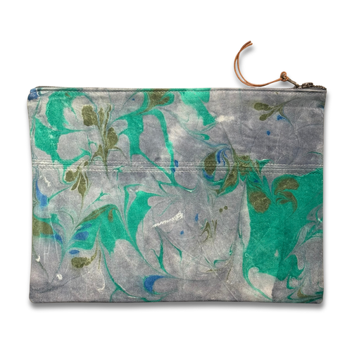Hand Marbled One-of-a-Kind Zipper Pouch (#P06)