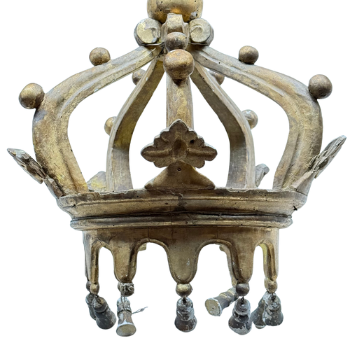 19th-century Italian Carved Wood Crown