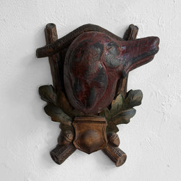 Black Forest Carved Dog Head (BFDG-501)