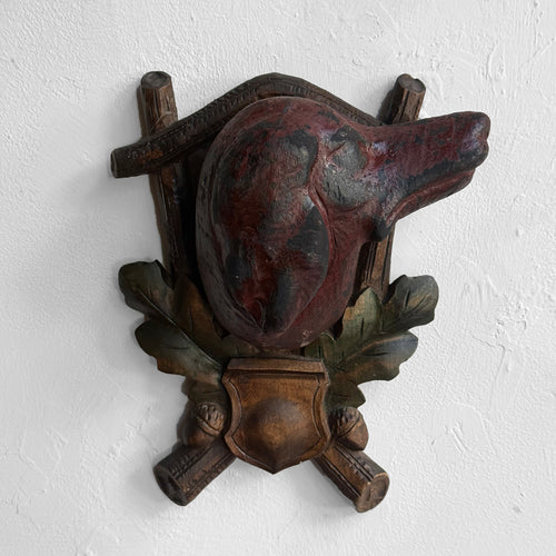 Black Forest Carved Dog Head (BFDG-501)