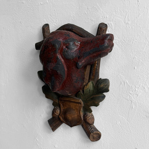 Black Forest Carved Dog Head (BFDG-501)