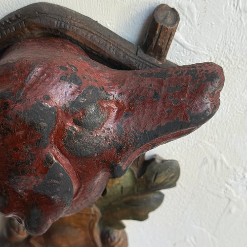 Black Forest Carved Dog Head (BFDG-501)