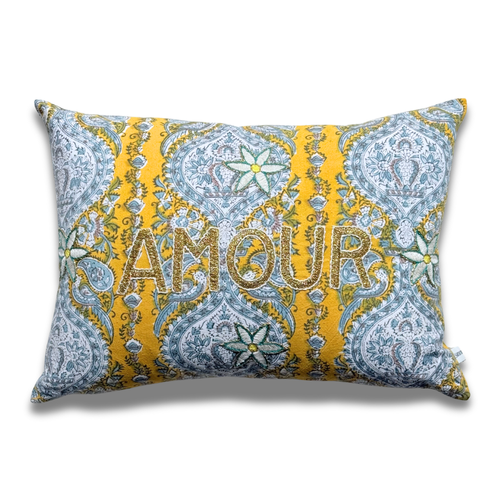 "Amour" Embroidered Cushion (#C4-07)