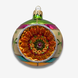 Vintage Floral Reflector Ornament