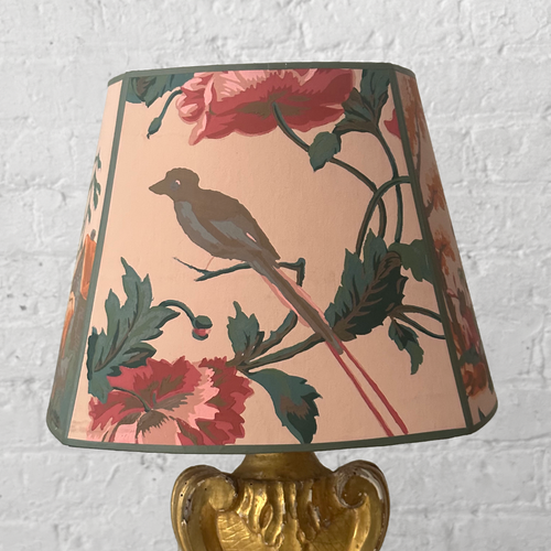 8" H Antique French Paper Custom Lampshade #A21