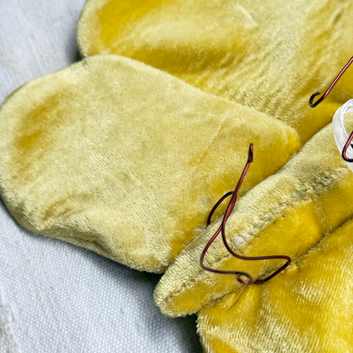 Butterfly Silk Velvet Embroidered Butterfly in Citrine