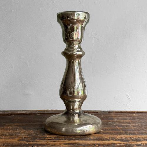 19th-century Mercury Glass Candle Holder (#10-10)