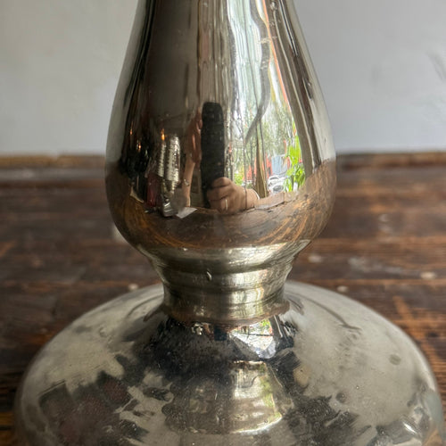 19th-century Mercury Glass Candle Holder (#10-10)