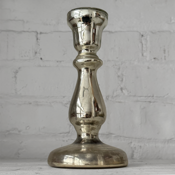 19th-century Mercury Glass Candle Holder (M-10)