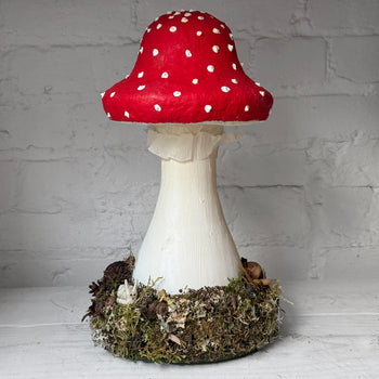 Handmade Wooden Mushroom Creation (#10) by Crystal Stone