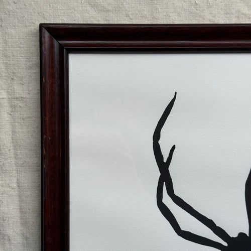 Hugo Guinness "Spider" Linocut in a Vintage Frame