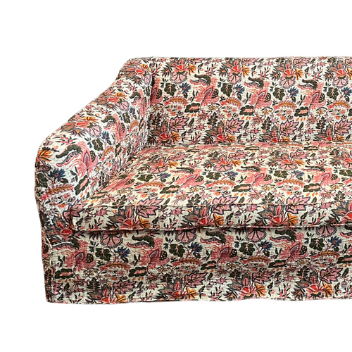 Custom John Derian x Jeanette Farrier "Une Perse" Cove Sofa Slipcover