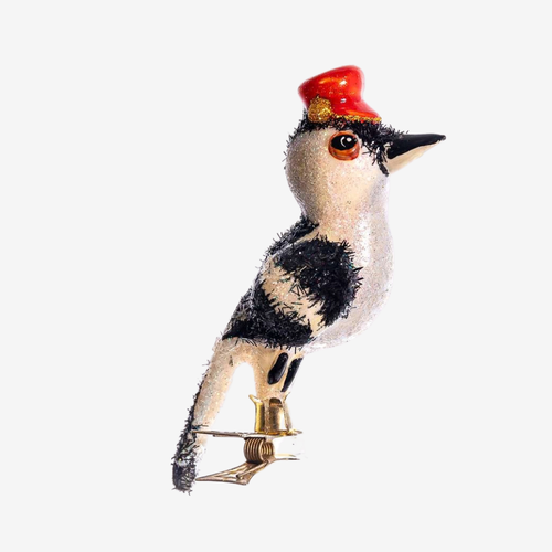 Clip-on Woodpecker with Hat Ornament