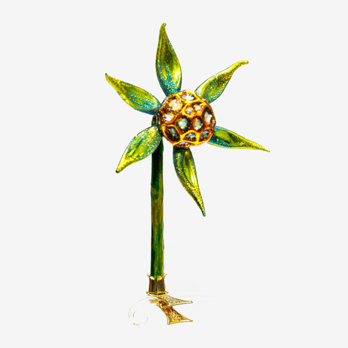 Green & Brown Flower Clip-on Ornament