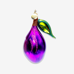 Plum With Leaf Ornament
