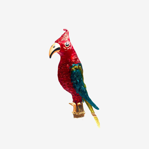 Small Red Parrot Clip-On Ornament