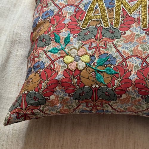 "Amour" Embroidered Cushion (CS-819)