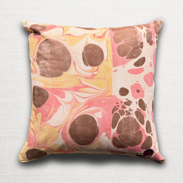 Hand Marbled One-of-a-Kind Pillow (26-06)