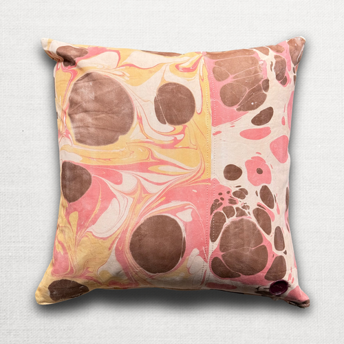 Hand Marbled One-of-a-Kind Pillow (26-06)