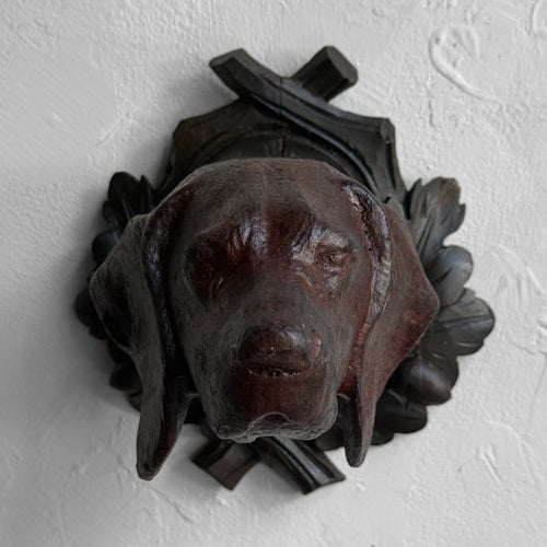 Black Forest Carved Dog Head (BFDG-503)