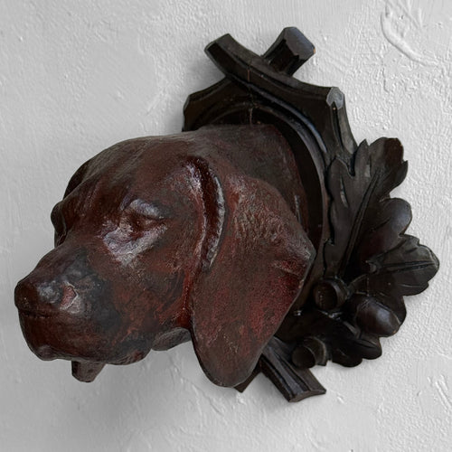 Black Forest Carved Dog Head (BFDG-503)