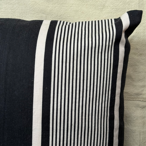 Custom 19th-century French Ticking Pillow (#3-06)