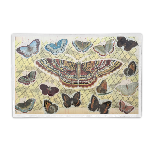 One-of-a-Kind Collaged Butterfly Mat (#11)