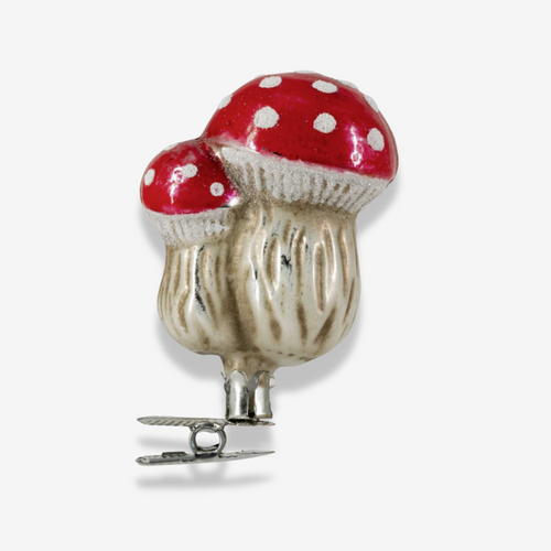 Two Fly Agaric Mushrooms Clip-on Ornament