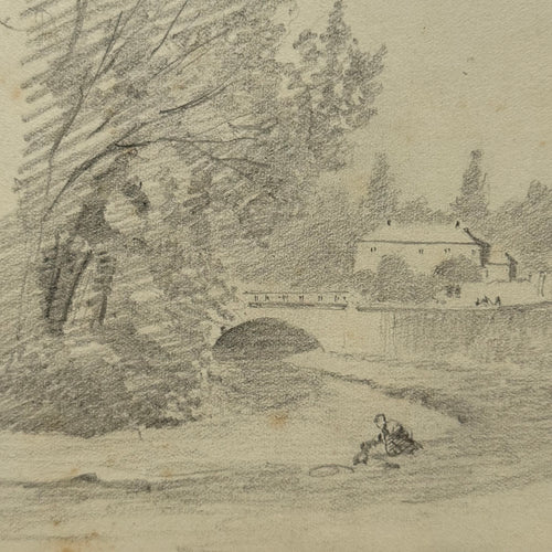 19th-century French Pencil Drawing by Alphonse Baril (#93)