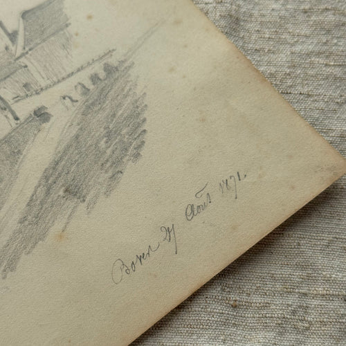 19th-century French Pencil Drawing by Alphonse Baril (#93)