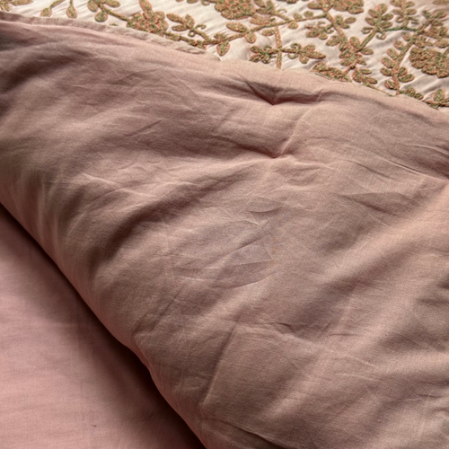 Cannes Embroidered Silk Throw in Rose