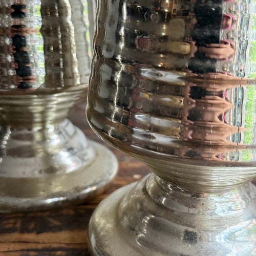 19th-century Mercury Glass Vase Pair (#10-11)