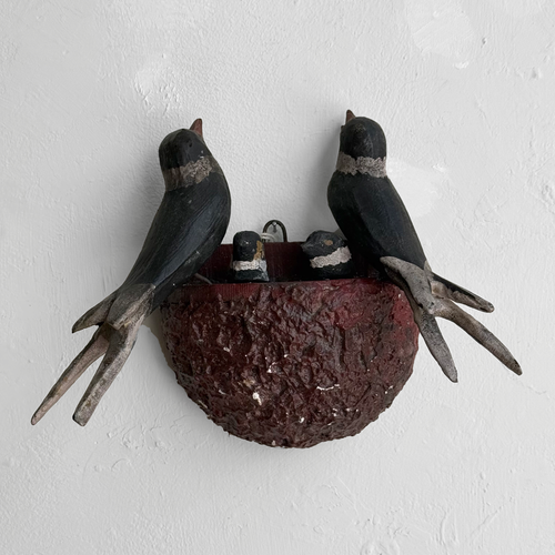 Early 20th-century Black Forest Carved Bird's Nest (BFB-09)