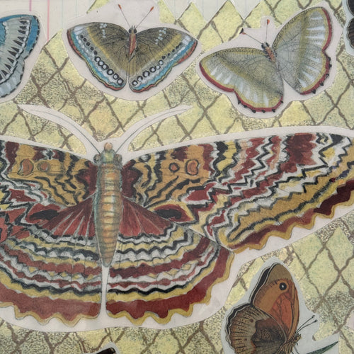 One-of-a-Kind Collaged Butterfly Mat (#11)